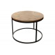 Τραπέζι σαλονιού "DRION" από μέταλλο σε oak/μαύρο χρώμα Φ60x40