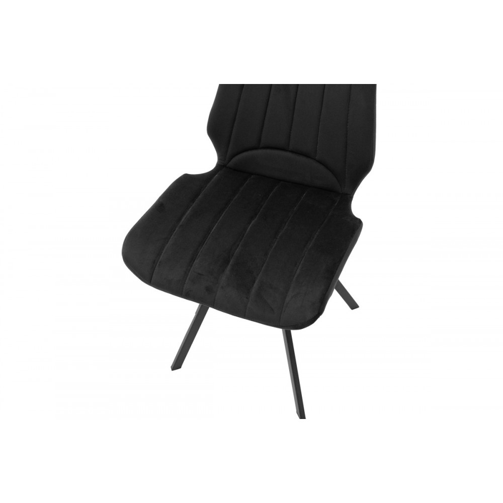 Καρέκλα "SABIA" από βελούδο/μέταλλο σε μαύρο χρώμα 46x55x80