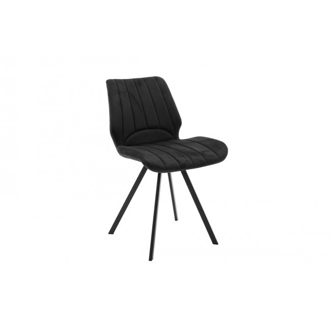 Καρέκλα "SABIA" από βελούδο/μέταλλο σε μαύρο χρώμα 46x55x80