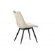 Καρέκλα "NELY" από τεχνόδερμα/μέταλλο σε μπεζ/μαύρο χρώμα 45x61x85