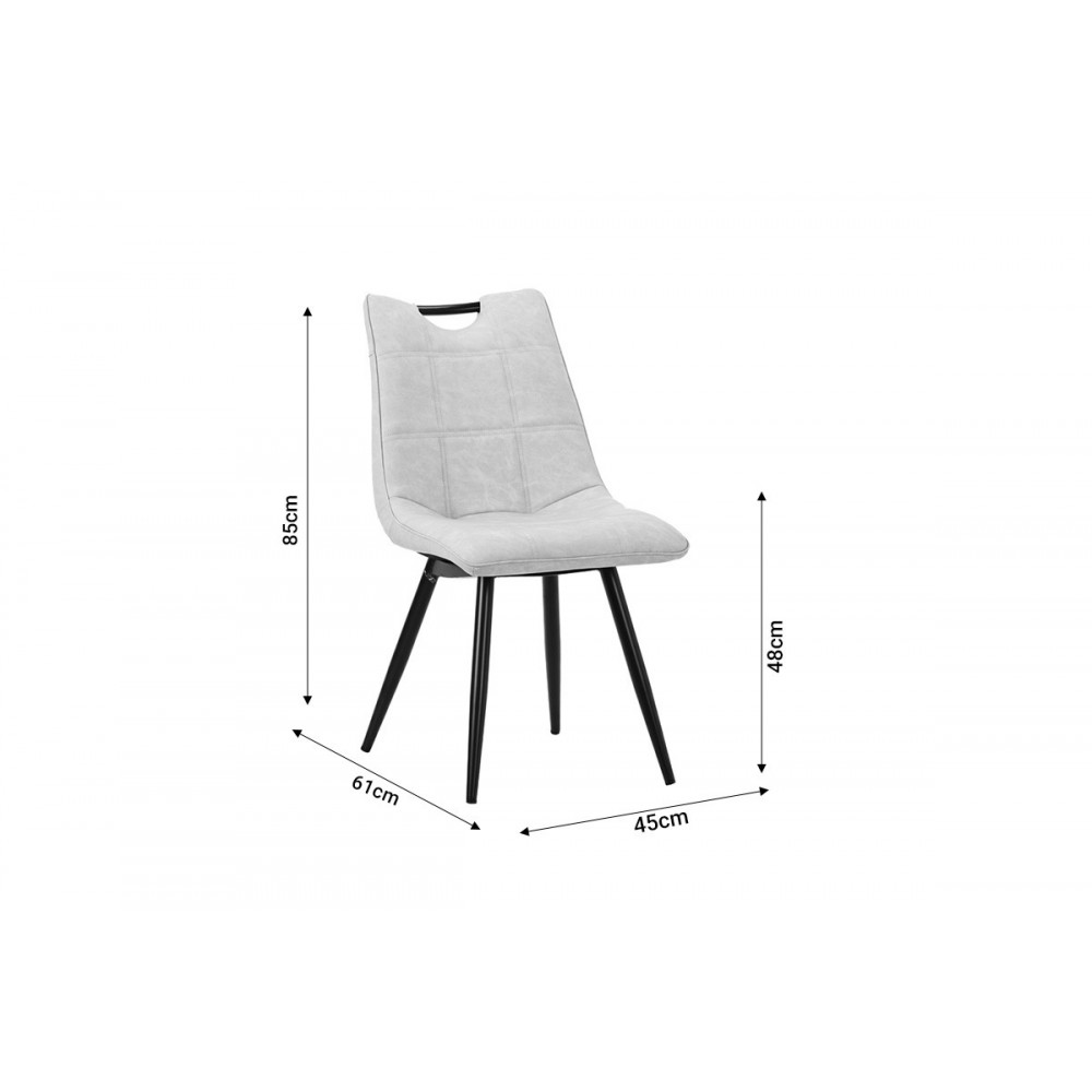 Καρέκλα "NELY" από τεχνόδερμα/μέταλλο σε μπεζ/μαύρο χρώμα 45x61x85