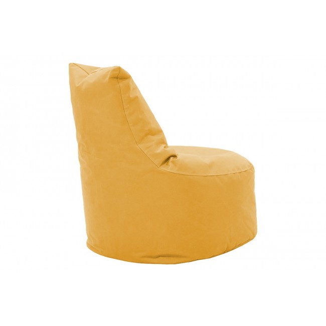 Πουφ πολυθρόνα "NORM PRO" από αδιάβροχο ύφασμα σε μουσταρδί χρώμα 65x65x80