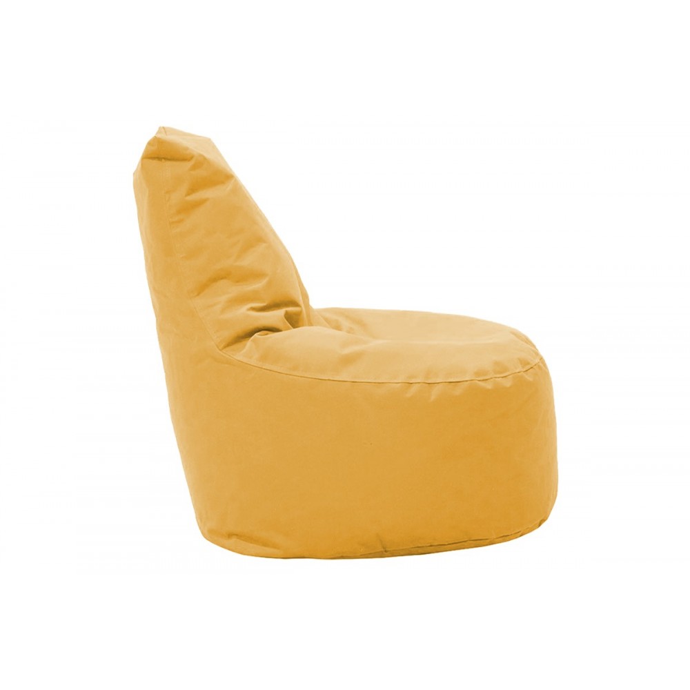 Πουφ πολυθρόνα "NORM PRO" από αδιάβροχο ύφασμα σε μουσταρδί χρώμα 65x65x80
