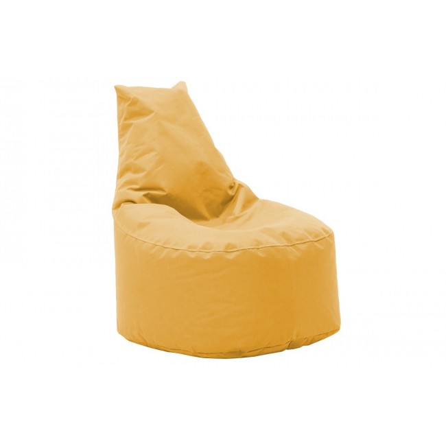 Πουφ πολυθρόνα "NORM PRO" από αδιάβροχο ύφασμα σε μουσταρδί χρώμα 65x65x80