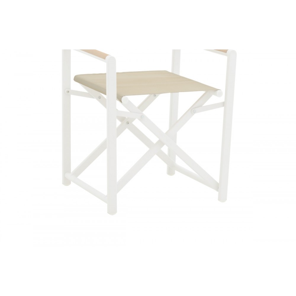 Πολυθρόνα σκηνοθέτη "MABU" από αλουμίνιο σε λευκό χρώμα 56x48x86