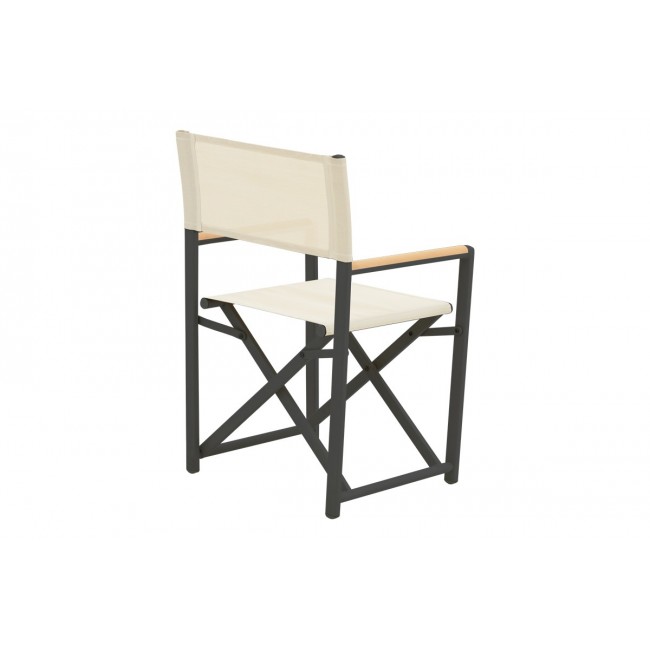 Πολυθρόνα σκηνοθέτη "MABU" από αλουμίνιο σε ανθρακί χρώμα 56x48x86