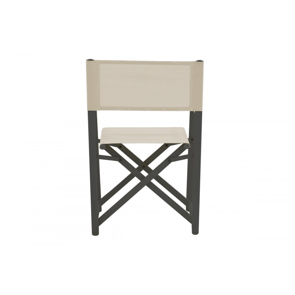 Πολυθρόνα σκηνοθέτη "MABU" από αλουμίνιο σε ανθρακί χρώμα 56x48x86