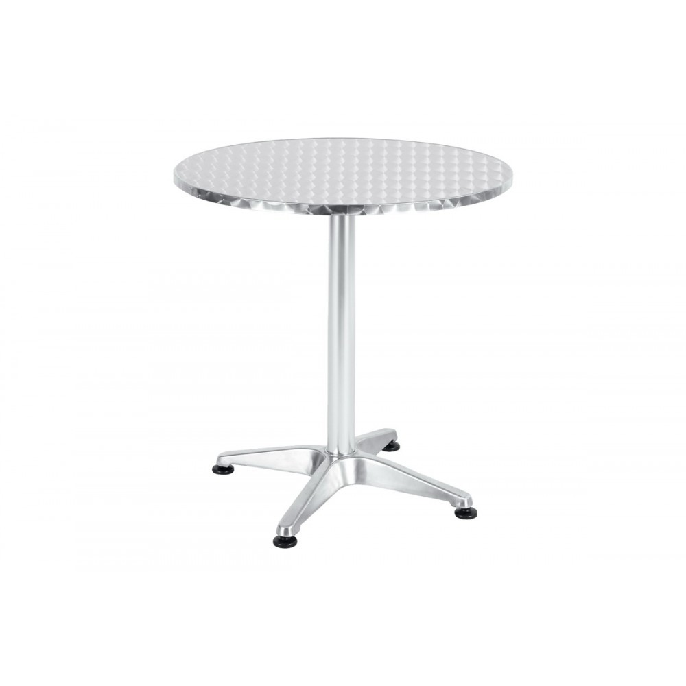 Τραπέζι "LAZO" από αλουμίνιο σε χρώμα χρωμίου Φ70x70