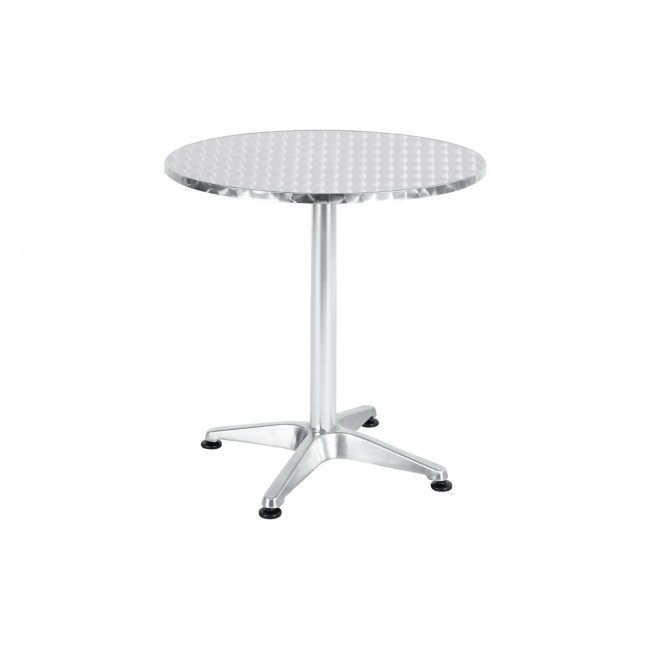 Τραπέζι "LAZO" από αλουμίνιο σε χρώμα χρωμίου Φ70x70