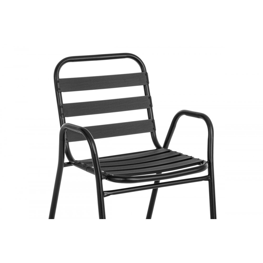 Πολυθρόνα "SUSSIE" από μέταλλο/αλουμίνιο σε μαύρο χρώμα 45x62x76