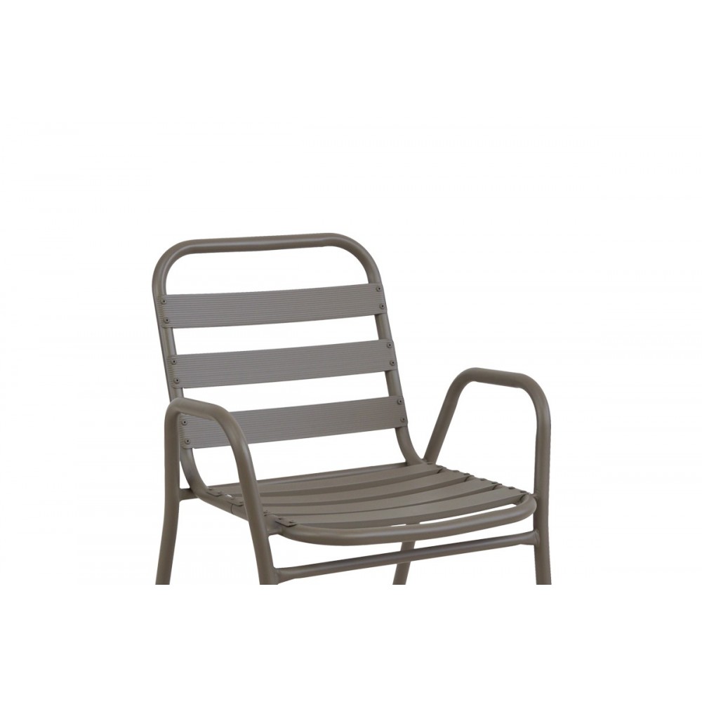 Πολυθρόνα "SUSSIE" από μέταλλο/αλουμίνιο σε σαμπανιζέ χρώμα 45x62x76