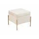 Σκαμπό-μπαούλο "PANTON" από βελούδο/μέταλλο σε κρεμ/χρυσό χρώμα 40x40x36,5
