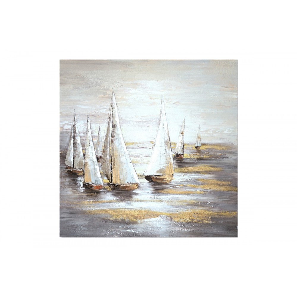 Πίνακας "SAILER I" σε καμβά σε μπεζ χρώμα 100x3x100