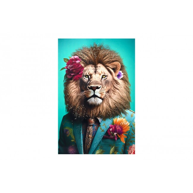 Πίνακας "KING" σε καμβά πολύχρωμος 60x2.5x90