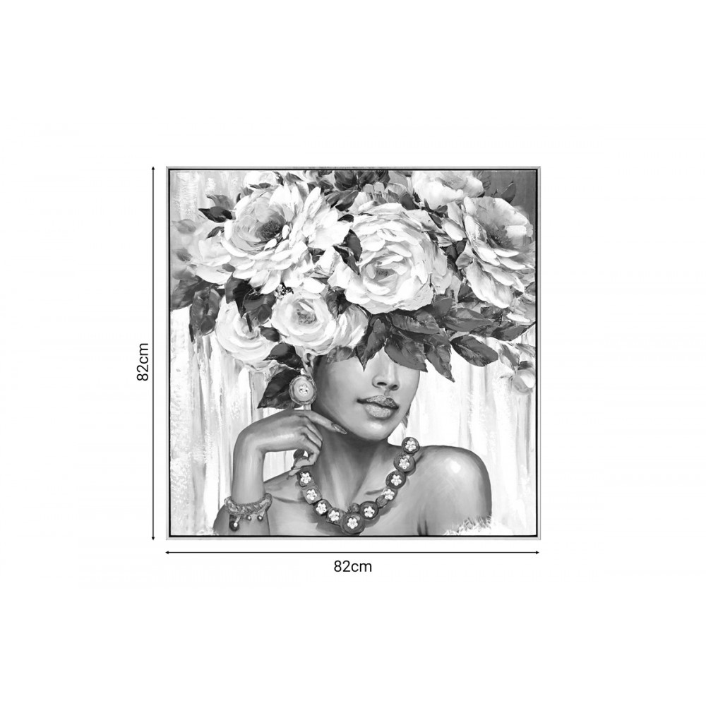 Πίνακας "FLOWERGIRL" σε καμβά πολύχρωμος 82x4.5x82