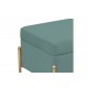 Σκαμπό-μπαούλο "PANTON" από βελούδο/μέταλλο σε πράσινο/χρυσό χρώμα 40x40x36,5