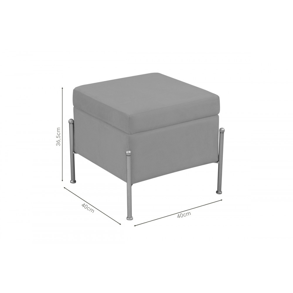 Σκαμπό-μπαούλο "PANTON" από βελούδο/μέταλλο σε πράσινο/χρυσό χρώμα 40x40x36,5