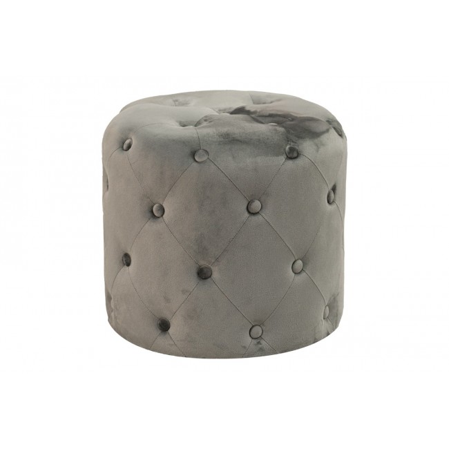 Σκαμπό βοηθητικό "SEVAL" από βελούδο σε ανθρακί χρώμα Φ49x47