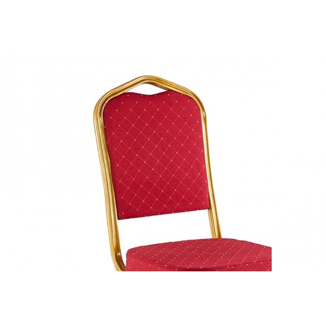 Καρέκλα συνεδρίου "HILTON" από ύφασμα/μέταλλο σε κόκκινο/χρυσό χρώμα 40x42x92