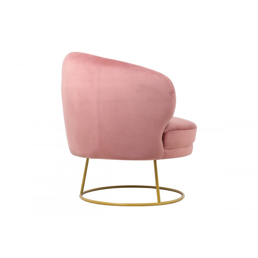 Πολυθρόνα "RONY" από βελούδο/μέταλλο σε σάπιο μήλο/χρυσό χρώμα 78x75x82