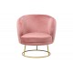 Πολυθρόνα "RONY" από βελούδο/μέταλλο σε σάπιο μήλο/χρυσό χρώμα 78x75x82
