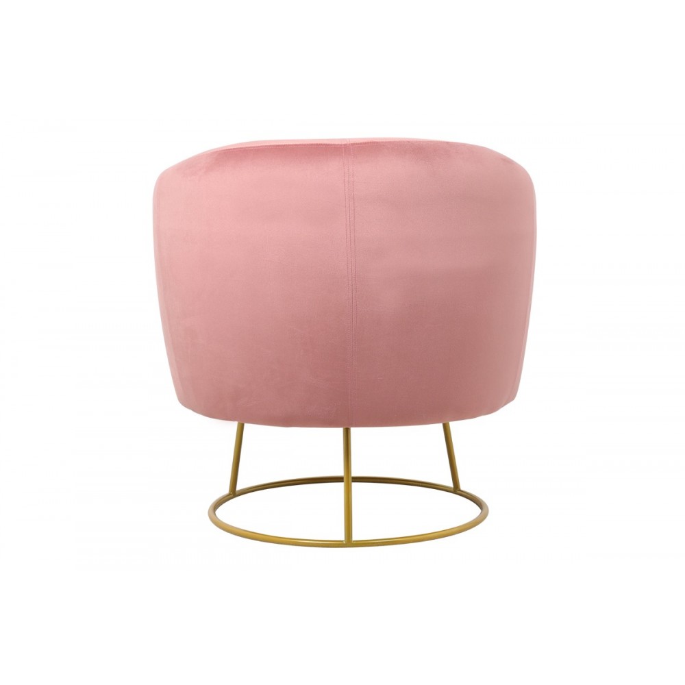 Πολυθρόνα "RONY" από βελούδο/μέταλλο σε σάπιο μήλο/χρυσό χρώμα 78x75x82