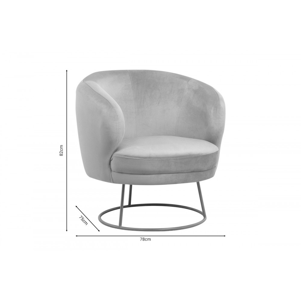 Πολυθρόνα "RONY" από βελούδο/μέταλλο σε σάπιο μήλο/χρυσό χρώμα 78x75x82