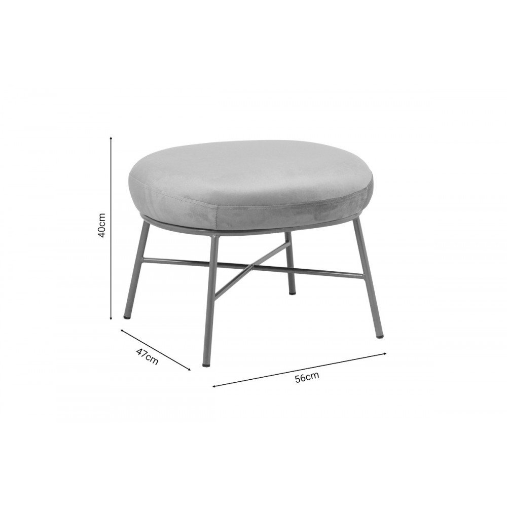 Σκαμπό "SUSANNA" από βελούδο/μέταλλο σε σάπιο μήλο/χρυσό χρώμα 56x47x40