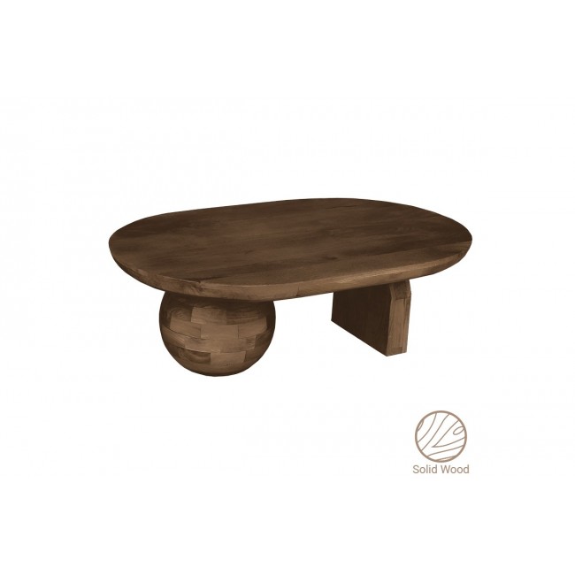 Τραπέζι σαλονιού "KANE" από ξύλο σε καφέ χρώμα 110x72x38