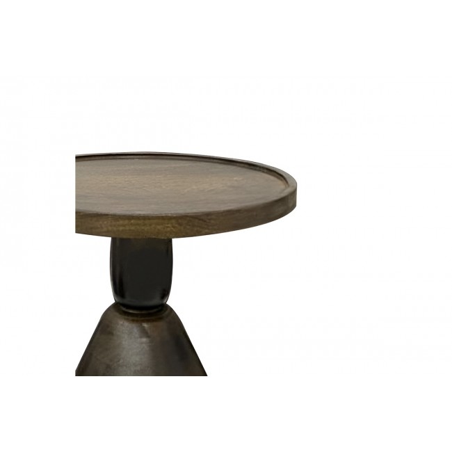 Τραπέζι βοηθητικό "SPELLO" από ξύλο σε καρυδί χρώμα Φ38x46