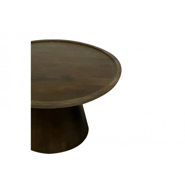 Tραπέζι σαλονιού "ALIKI" από ξύλο σε καρυδί χρώμα Φ90x40
