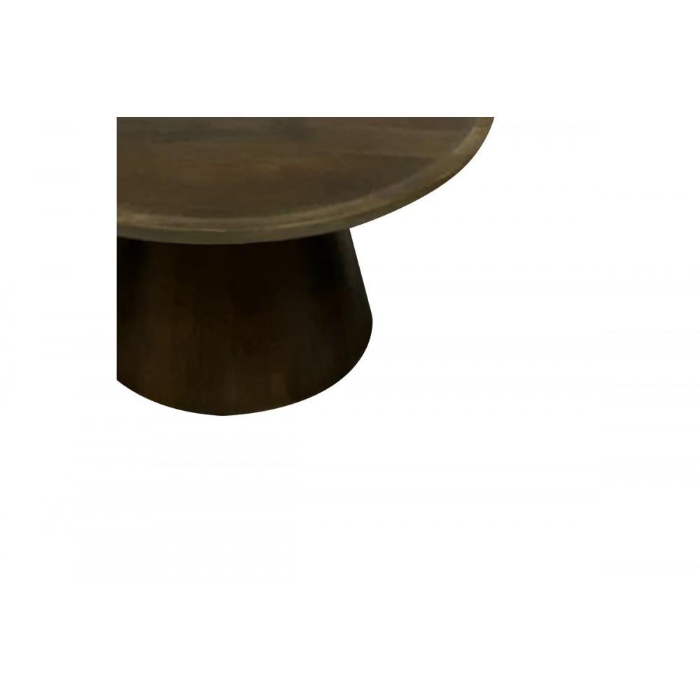 Tραπέζι σαλονιού "ALIKI" από ξύλο σε καρυδί χρώμα Φ90x40