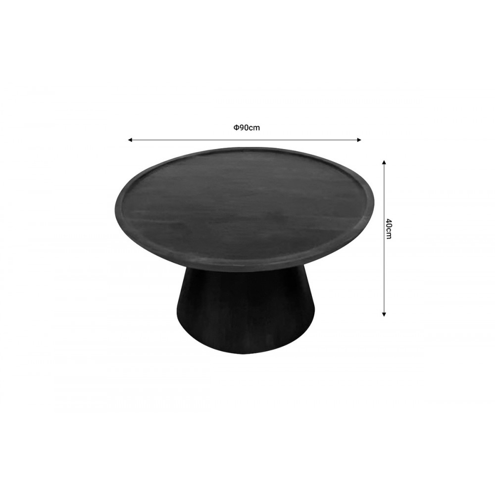 Tραπέζι σαλονιού "ALIKI" από ξύλο σε καρυδί χρώμα Φ90x40