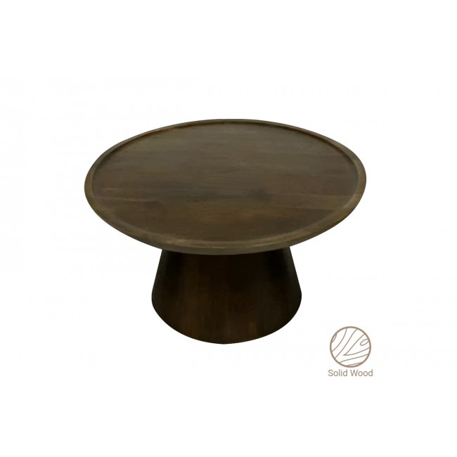 Tραπέζι σαλονιού "ALIKI" από ξύλο σε καρυδί χρώμα Φ90x40