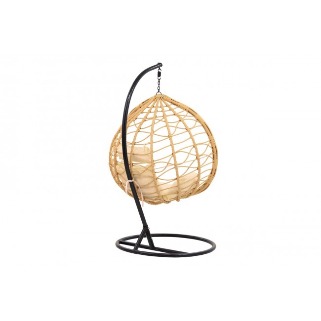 Κούνια "HUDSON" από μέταλλο/pp σε φυσικό/μαύρο χρώμα 109x119x195