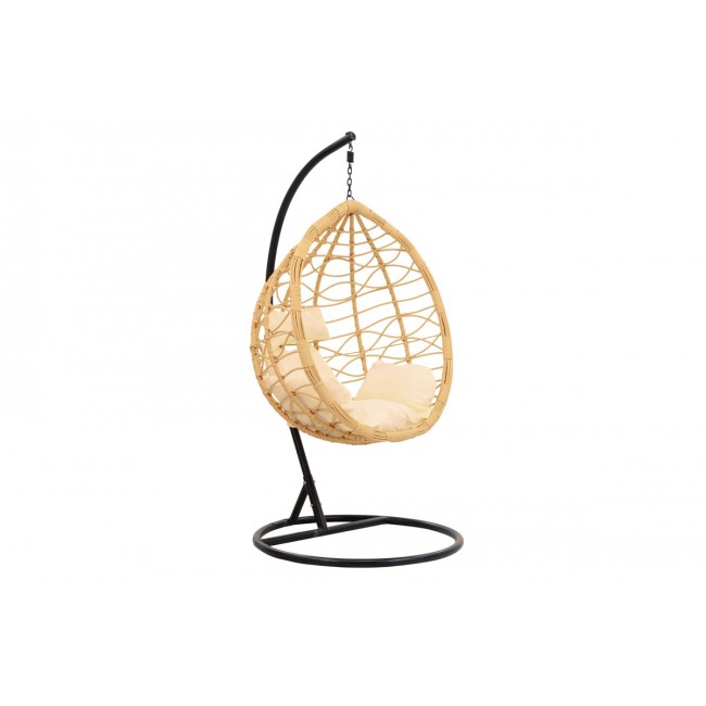 Κούνια "HUDSON" από μέταλλο/pp σε φυσικό/μαύρο χρώμα 109x119x195