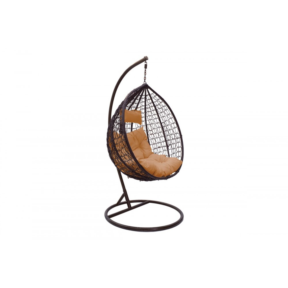 Κούνια "ZAFER" από μέταλλο/pp σε καφέ χρώμα 106x103x200