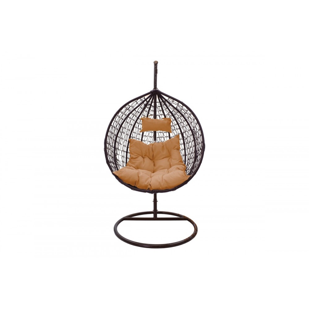 Κούνια "ZAFER" από μέταλλο/pp σε καφέ χρώμα 106x103x200