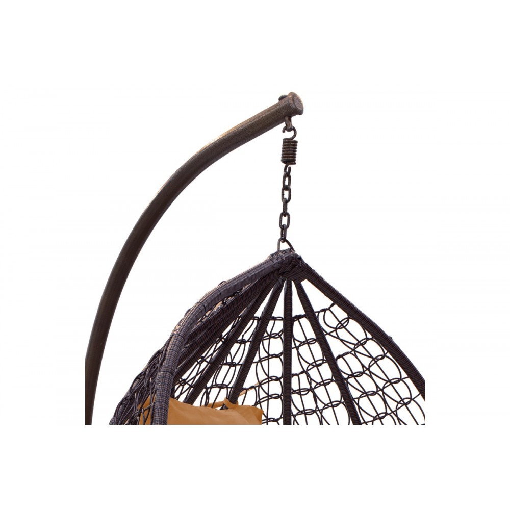 Κούνια "ZAFER" από μέταλλο/pp σε καφέ χρώμα 106x103x200