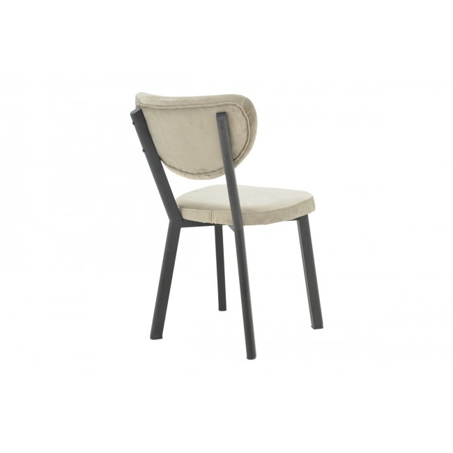 Καρέκλα "JOLEY" από βελούδο/μέταλλο σε εκρού/γκρι χρώμα 45x39x86.5