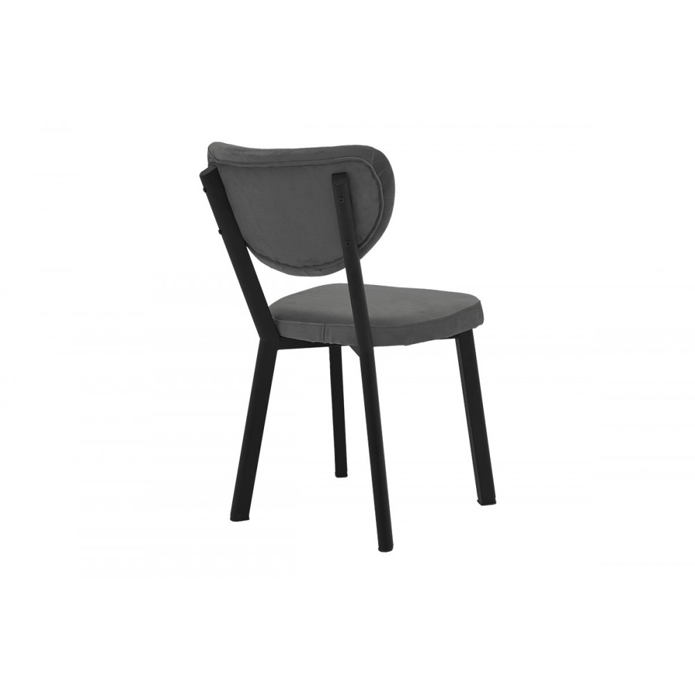 Καρέκλα "JOLEY" από βελούδο/μέταλλο σε ανθρακί/μαύρο χρώμα 45x39x86.5