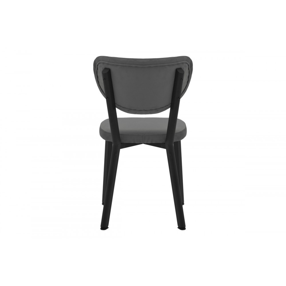 Καρέκλα "JOLEY" από βελούδο/μέταλλο σε ανθρακί/μαύρο χρώμα 45x39x86.5