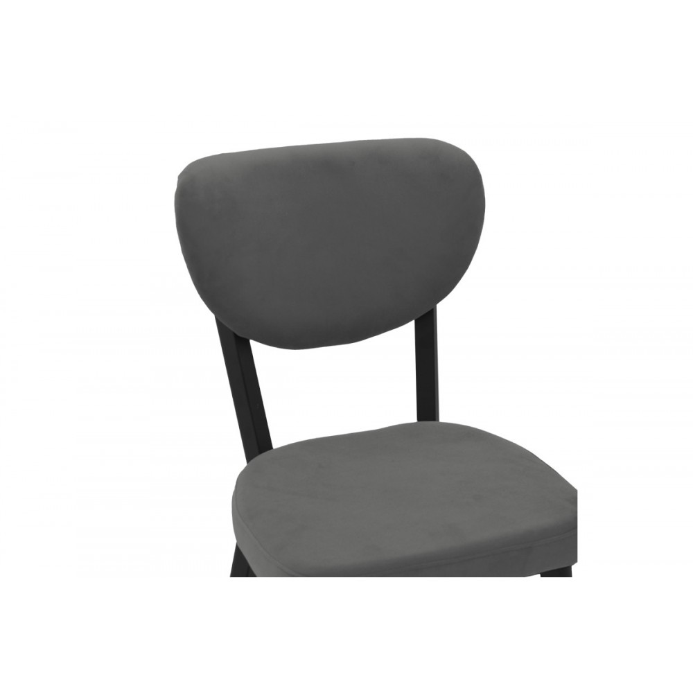 Καρέκλα "JOLEY" από βελούδο/μέταλλο σε ανθρακί/μαύρο χρώμα 45x39x86.5