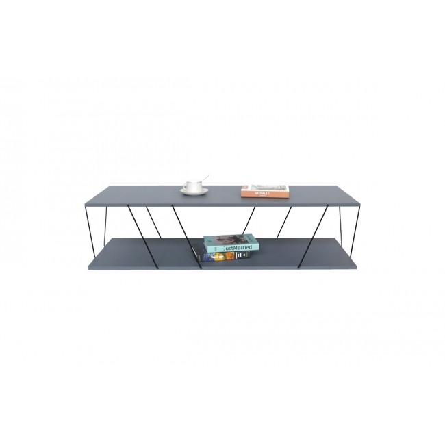 Tραπέζι σαλονιού "TARS" σε γκρι/μαύρο χρώμα 120x48x30