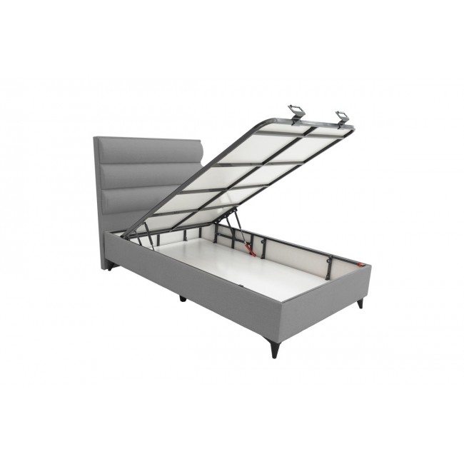 Κρεβάτι μονό "LUXE" από ύφασμα σε γκρι χρώμα 120x200