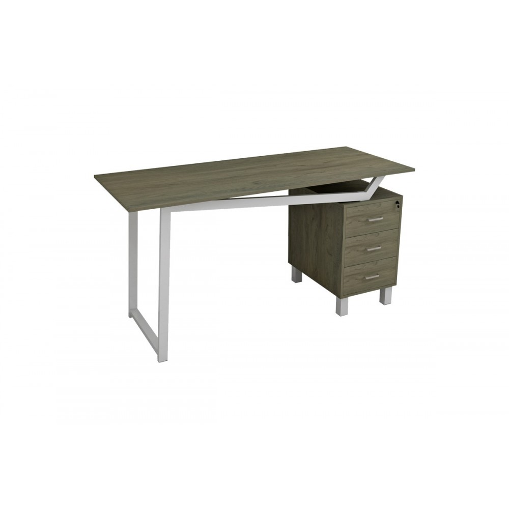 Γραφείο εργασίας "PROSPER" σε φυσικό/λευκό χρώμα 140x60x76