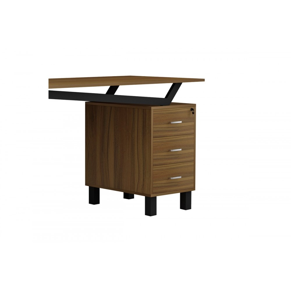 Γραφείο εργασίας "PROSPER" σε καρυδί/μαύρο χρώμα 140x60x76