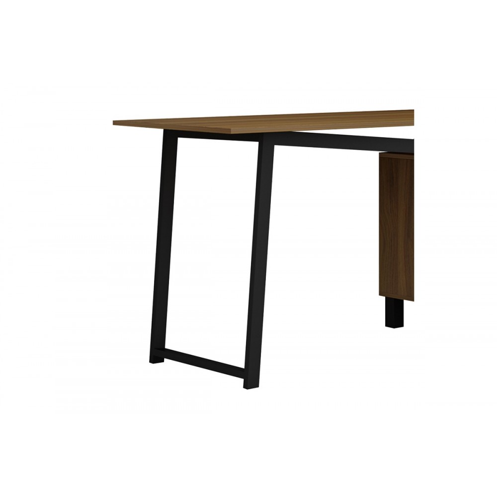 Γραφείο εργασίας "PROSPER" σε καρυδί/μαύρο χρώμα 140x60x76