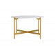 Τραπέζι σαλονιού "AISLE" από μέταλλο σε λευκό μαρμάρου/χρυσό χρώμα Φ80x45