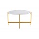 Τραπέζι σαλονιού "AISLE" από μέταλλο σε λευκό μαρμάρου/χρυσό χρώμα Φ80x45